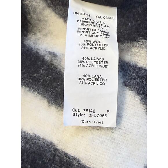 PRELOVED Rent the Runway FIFTEEN TWENTY Wool Blend Zebra Jacket Size Medium - Picture 3 of 7